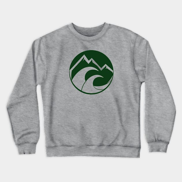 mountain ocean green Crewneck Sweatshirt by pholange